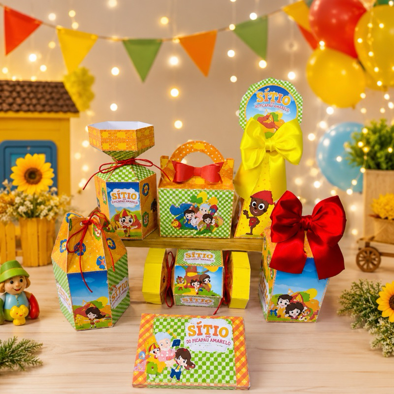 Kit Caixas Personalizadas para Festa SÍTIO DO PICA PAU AMARELO - PEGUE E MONTE