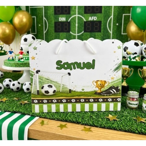 Sacolinha Personalizada Futebol | Lembrancinha Festa Infantil Futebol Personalizada com Nome e idade Pegue e Monte