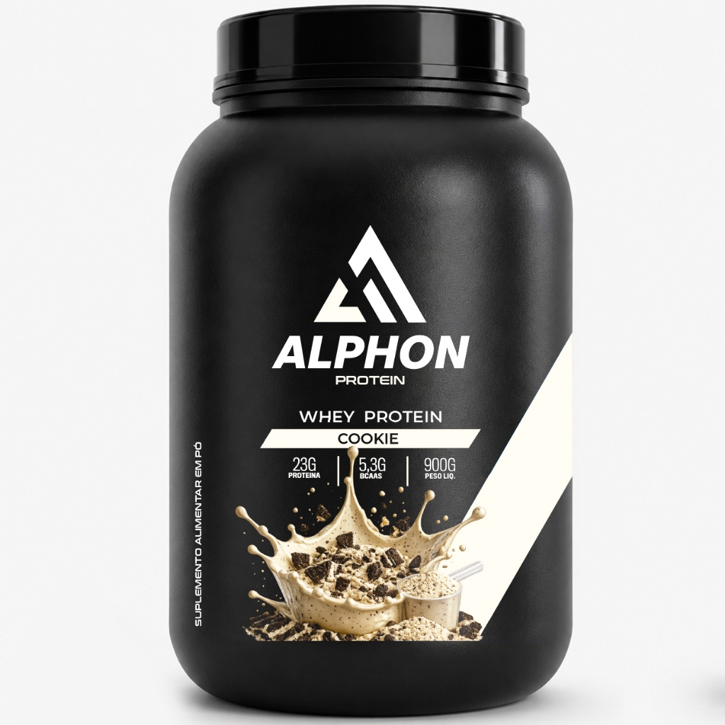 Whey Protein Cookie 900g Alphon Protein Rico Em Proteínas, Bcaas E Creatina