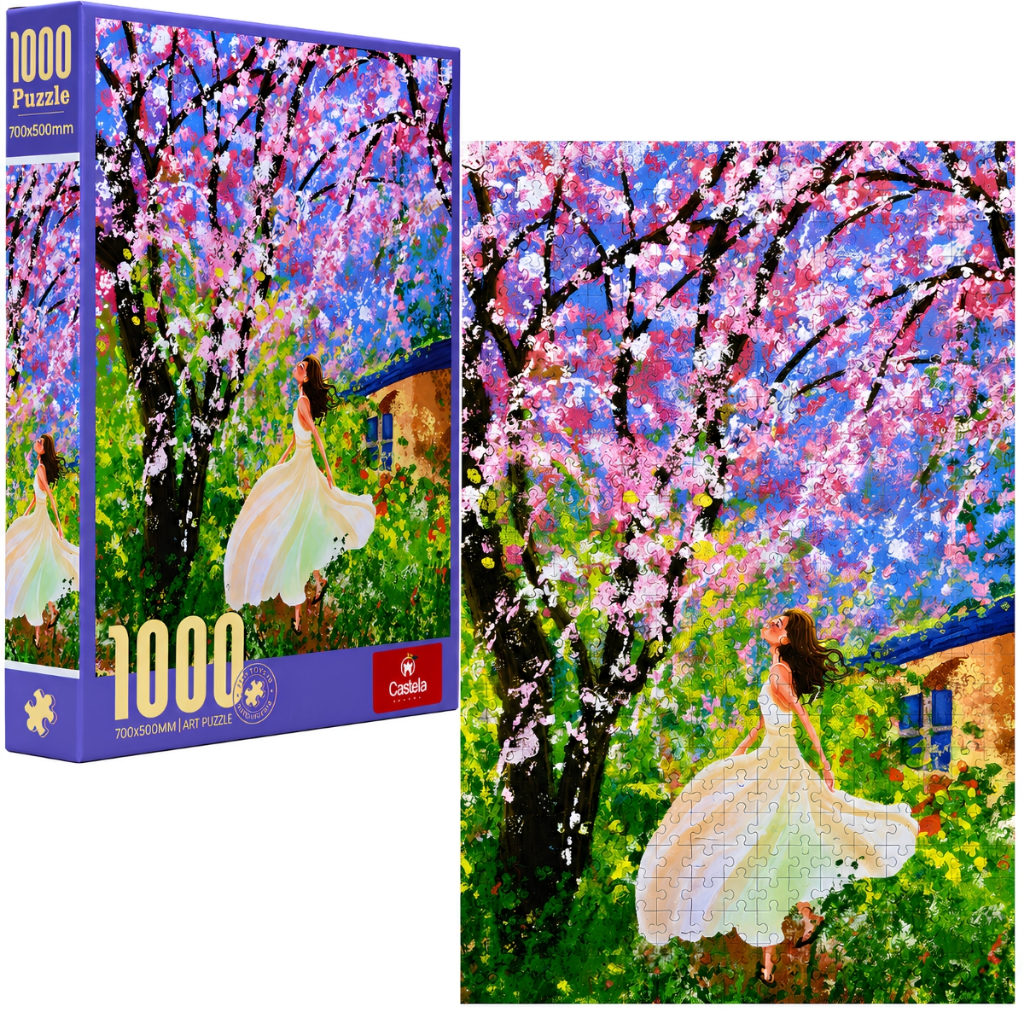 Quebra Cabeça Dança das Flores 1000 Peças Puzzle Premium Textura Sedosa - Castela