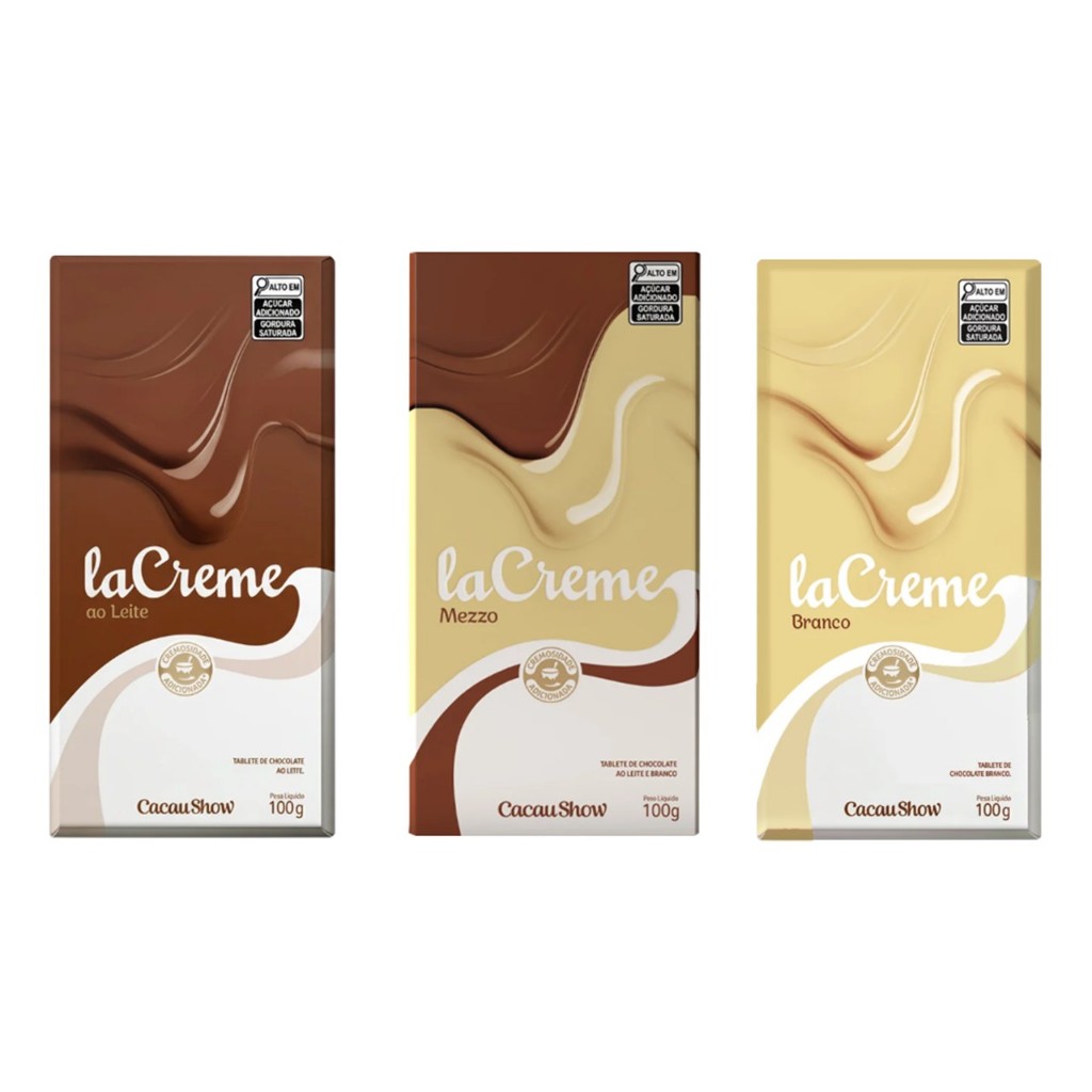 Tablete Chocolate ao Leite, Branco, Zero Acucar, Zero lactose, Amargos 100g e Dreams 130g - Cacau Show