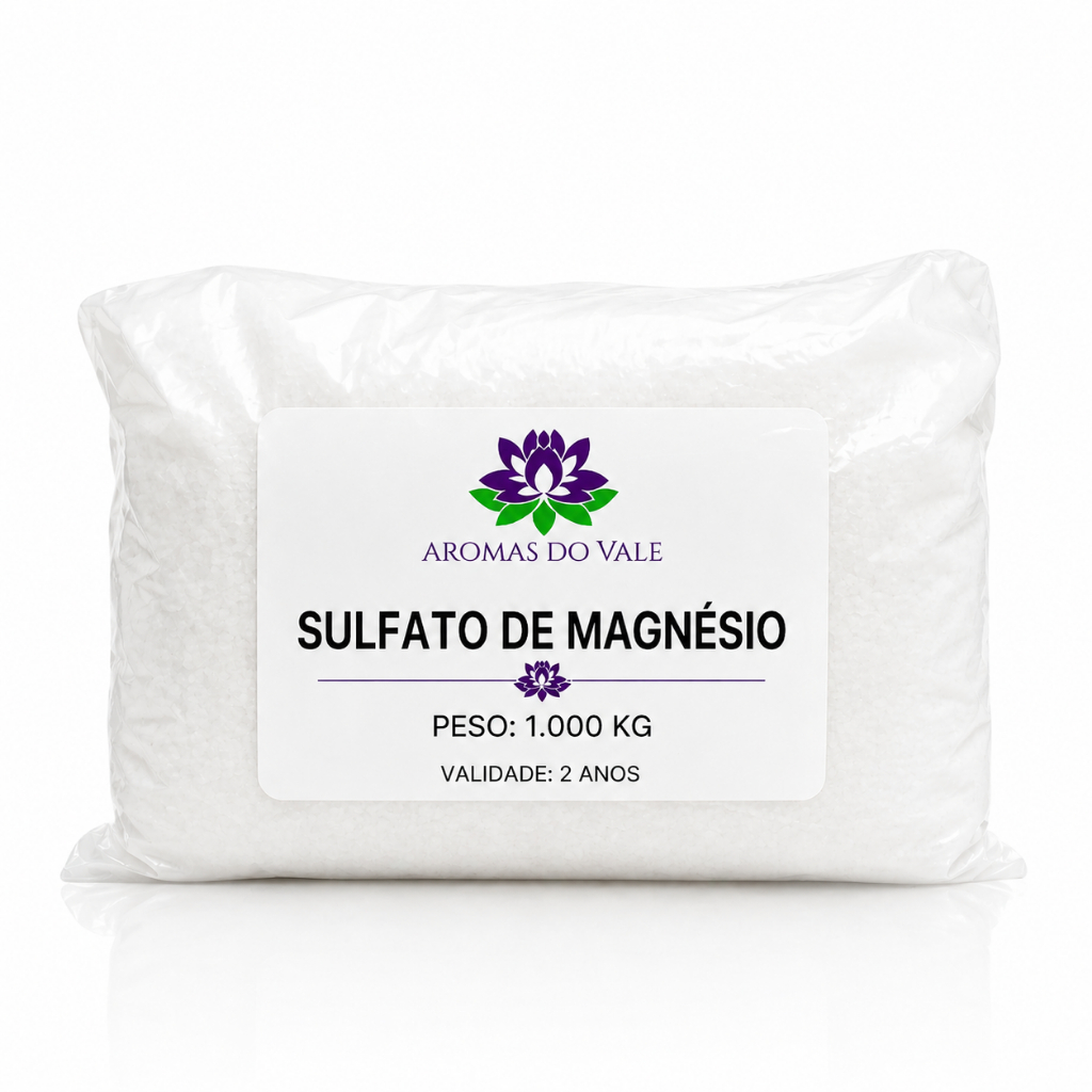 Sulfato de Magnésio Sal Epsom Cosmético 1 kg para Sais de Banho Artesanais