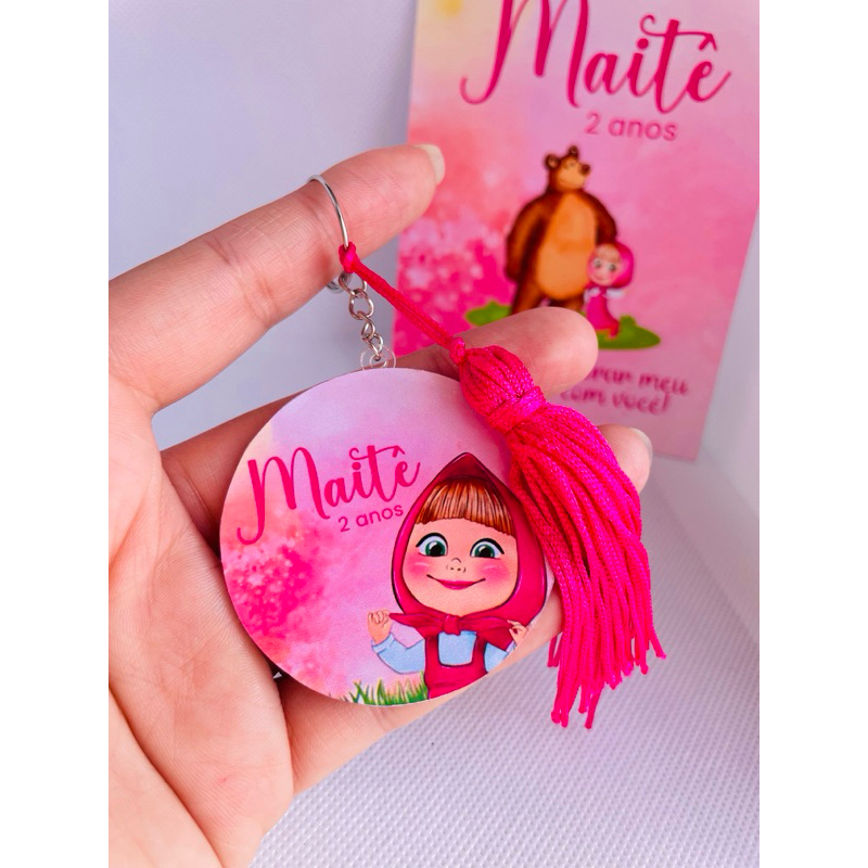 Chaveiro Personalizado Masha e o Urso | Chaveiro Acrílico | Lembrancinhas | Aniversário Marsha e o Urso