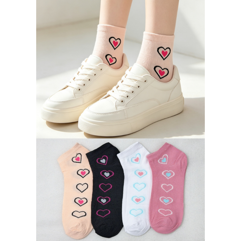 PACOTE COM 12 PARES DE MEIAS FEMININAS CANO CURTO ESTAMPAS VARIADAS TAMANHO 35 AO 40