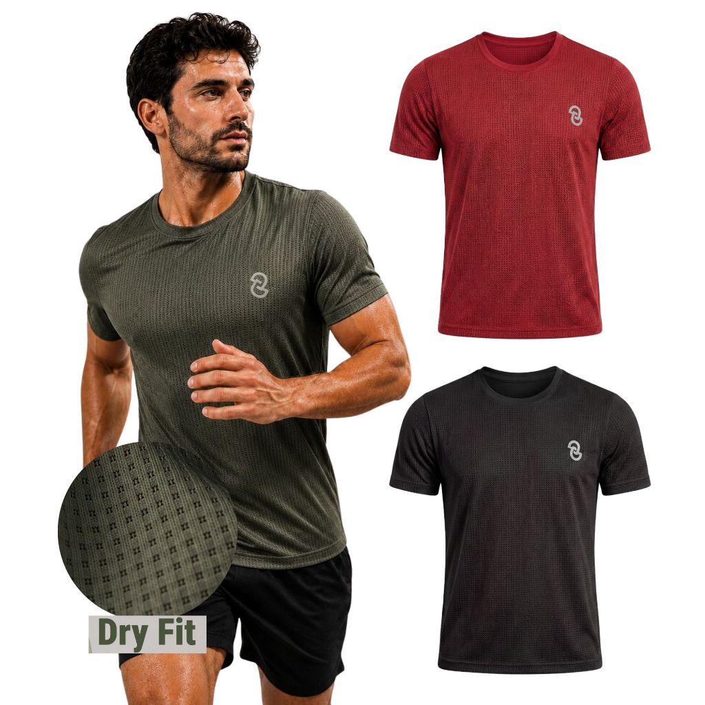 Kit 2 Blusa Masculina Fitness Dry Fit Camiseta Esportiva Pista Academia Corrida Camiseta Masculina Confortável