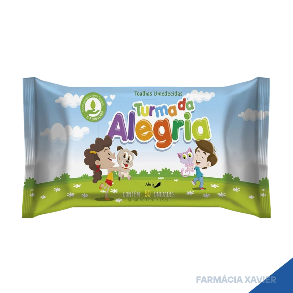 lenço Umedecida Turma Da Alegria 50 Unidades