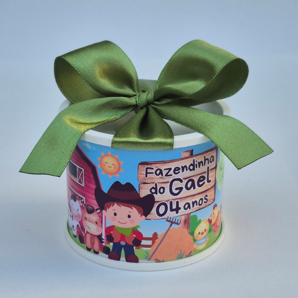 Tubolatas Personalizadas Fazendinha Menino 6x5 cm - Lembrancinhas, Aniversário, Presentes, Mimos, Chá de Bebê, Festas
