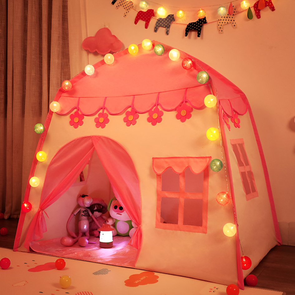 Barraca Reforçada Infantil Meninos Grande 1.3M Cabine Tenda Meninas Princesa Castelinho Azul Rosa