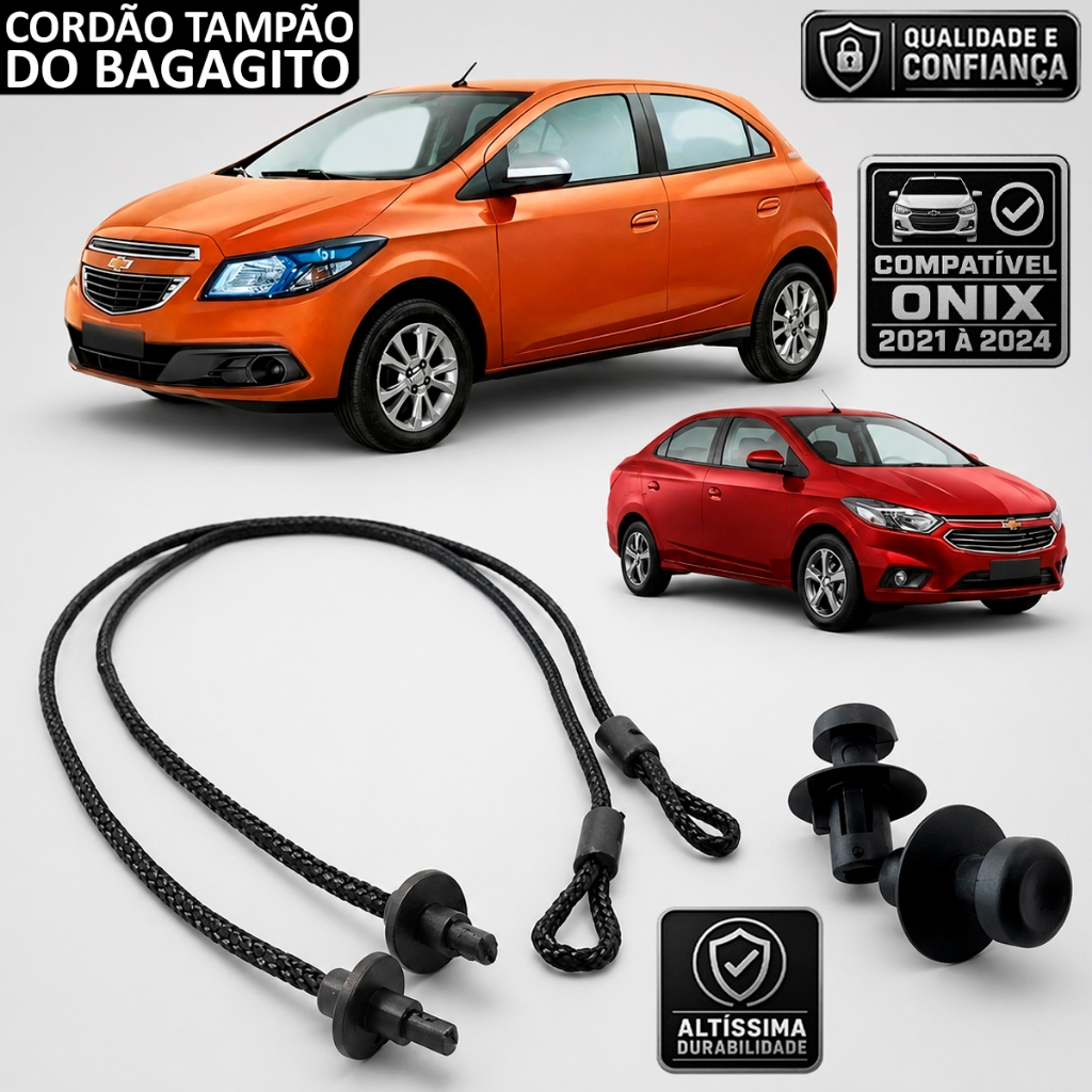 Kit Cordao e Pino do tampao Bagagito Porta Malas - Onix 2021 a 2024
