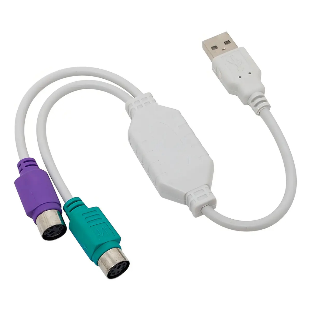 Adaptador Usb Macho Para 2 Ps2 Fêmea Teclado E Mouse