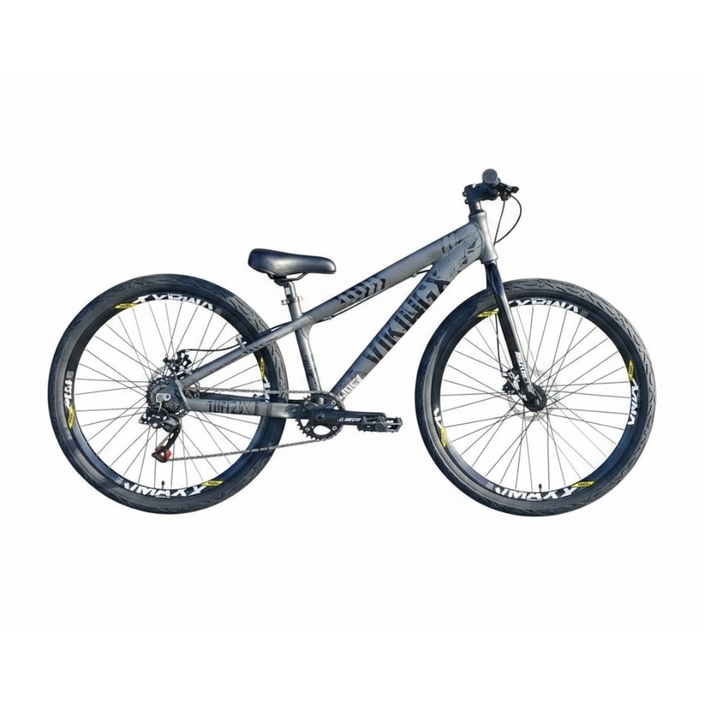 Bicicleta Grau Aro 26 Freeride VikingX 7v Single Freio Disco Vmaxx Rígida Barulhenta Pneu Flame