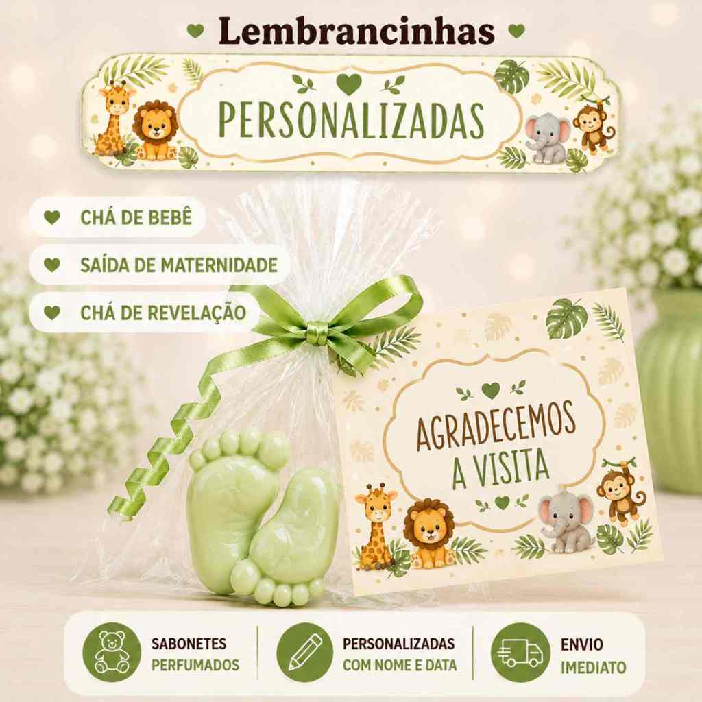 70 Pares Lembrancinhas para Chá de Bebê com Tema Safari