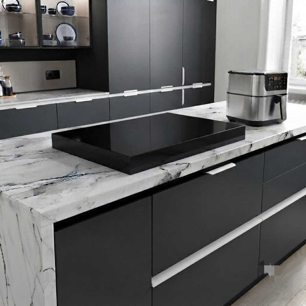 Linda Tampa Em Alumínio ACM Para Fogão Cooktop 5 Bocas Cor Branco Preto Fosco Preto Brilhante Madeirado Grafite Cozinha