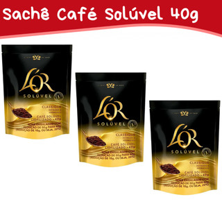 Kit 3 Café Solúvel L'OR Classique 40g Liofilizado Instantâneo Premium Sabor Intenso