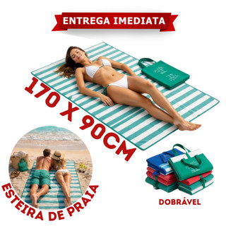 Esteira De Praia Dobravel Bolsa Reforçada Casal 170 x 90cm