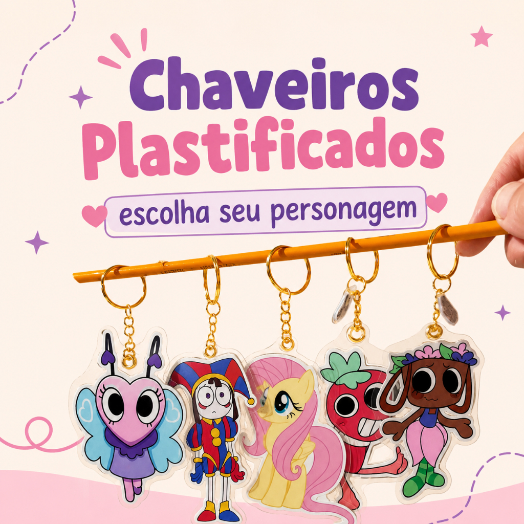 Chaveiro Plastificado Personagens MANDE NO CHAT Colecionáveis gamer Jogos Séries Roblox