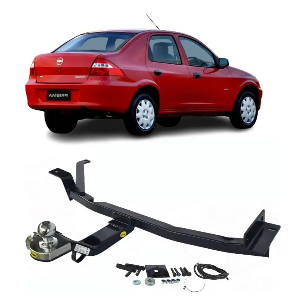 Engate Reboque Fixo Chevrolet Prisma 2006 A 2012 Aco Resistente Capacida Carga 450kg  Inmetro Bom bOM
