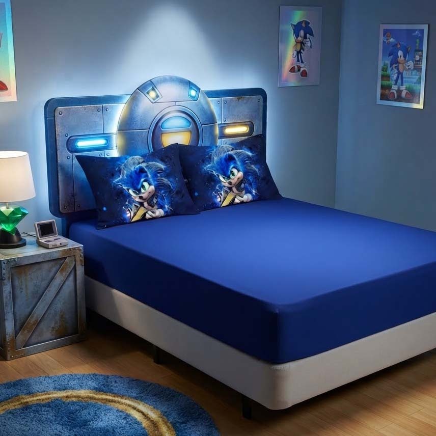 Jogo De Lençol SONIC Casal Padrão 3 Pçs Poliester SONIC COR 100