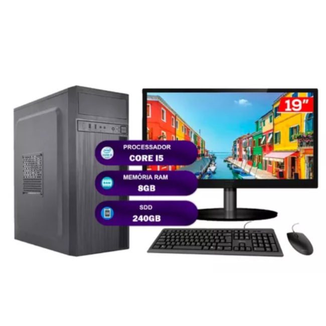 Computador i5 3470 - 8GB - 240GB - Monitor 19
