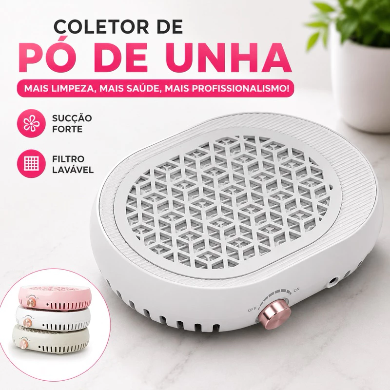 Coletor Aspirador de Pó de Unha D&Z Profissional Alta Sucção Filtro Lavável para Manicure e Nail Designer