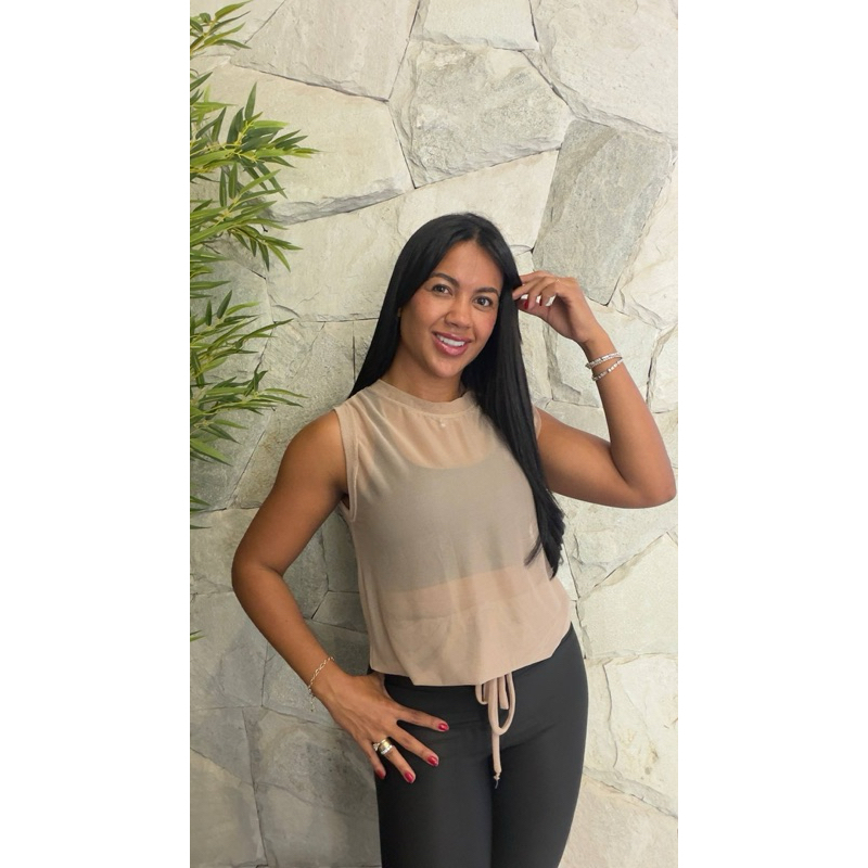 Regata Fitness de Academia em Tule Regatas Feminina Coloridas de Malhar na Academia e Caminhada