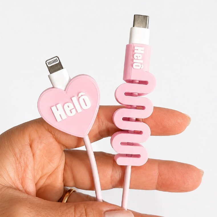 Kit Protetor Cabo Carregador Celular Personalizado Iphone Smartphone
