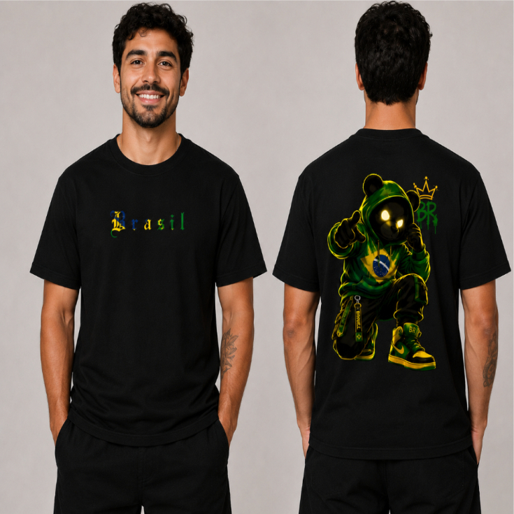 Camiseta infantil, Camiseta Adulto, Urso do Brasil, Camiseta lançamento 2026 COPA DO MUNDO