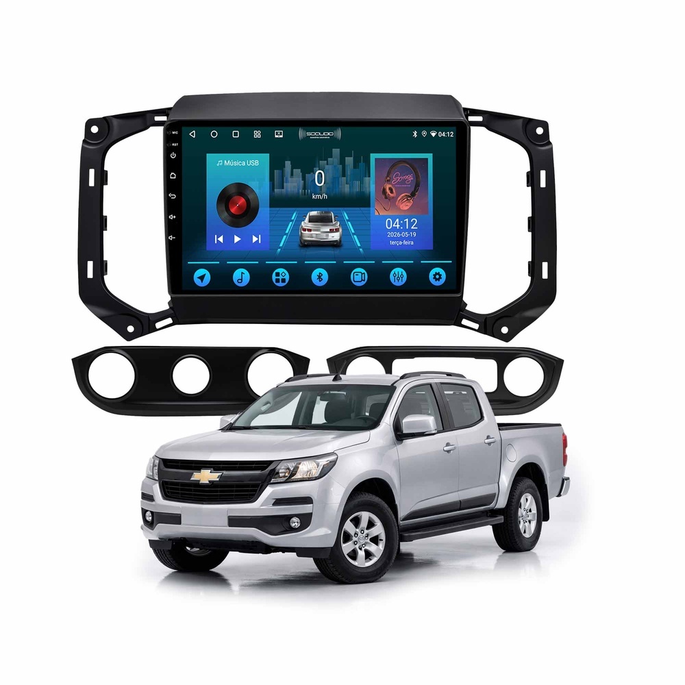Multimídia S10 Trailblazer 2017 A 2024 Carplay Android Gps Bluetooth 64gb 9 Polegadas