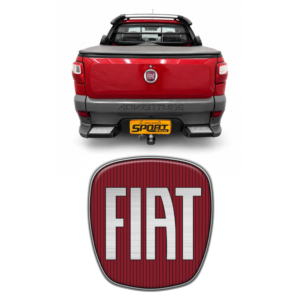 Emblema Da Maçaneta Tampa Traseira Fiat Strada Resinado