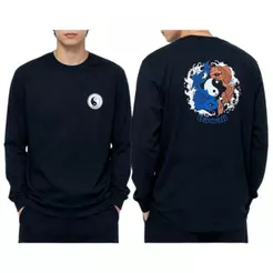 Camisa Manga Longa Yin Yang Carpa Algodão Lançamento