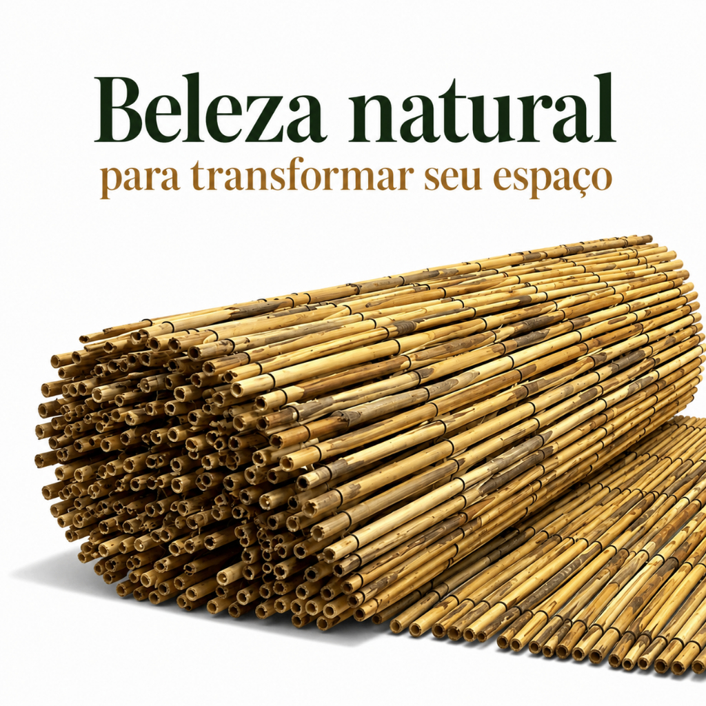 Esteira de Bambu Natural para Pergolado Cerca Revestimento Decoração Rústica