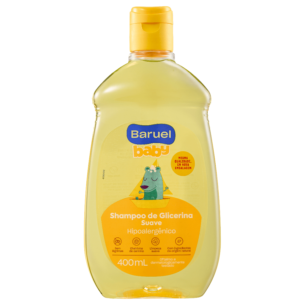 Shampoo Infantil Glicerina Suave 400ml - Baruel Baby