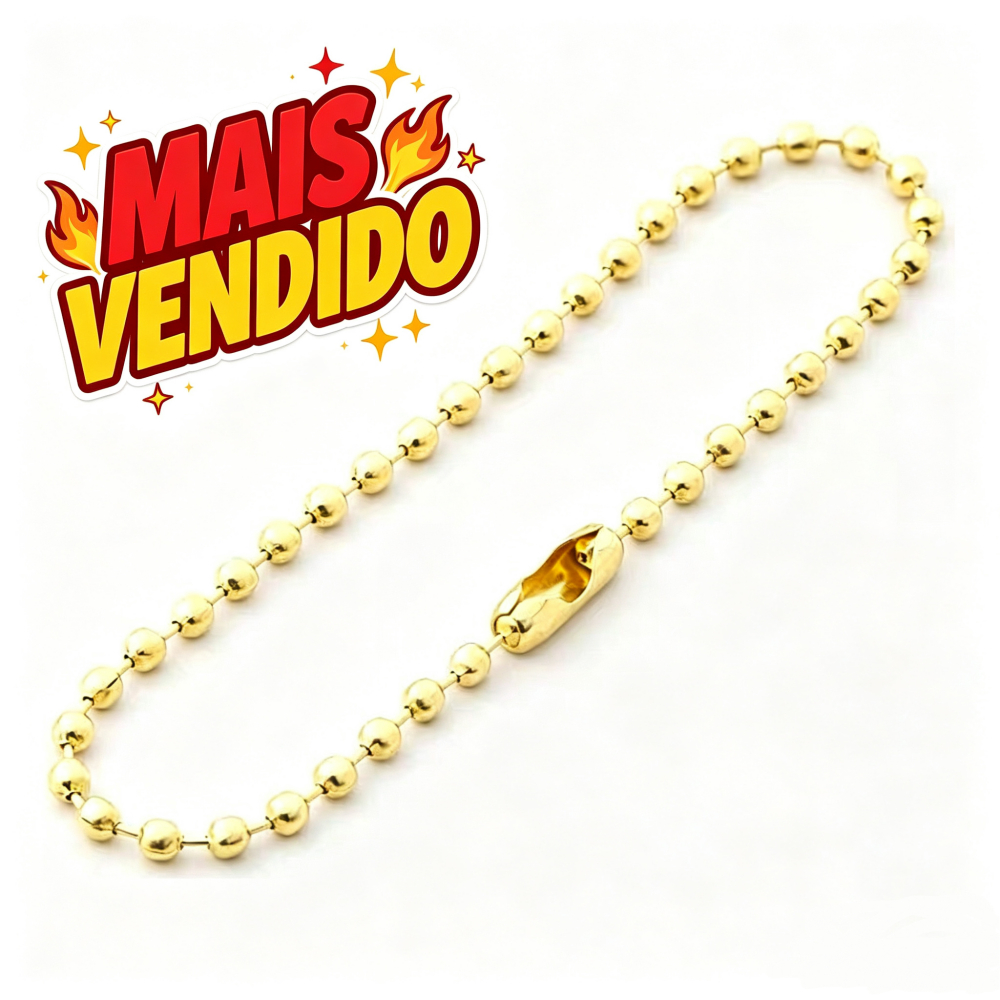 50/100/150/200/250/300 Pçs  Corrente de Bolinha Com Canoa 10cm X 2,4mm Tag Chaveiro