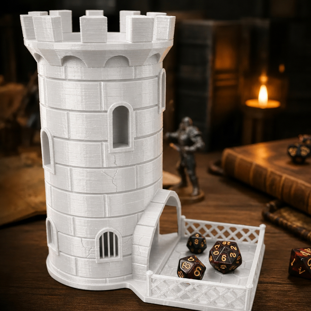 Torre de Dados RPG de Mesa Castelo Medieval Dice Tower para Board Games Rolagem de Dados Preto