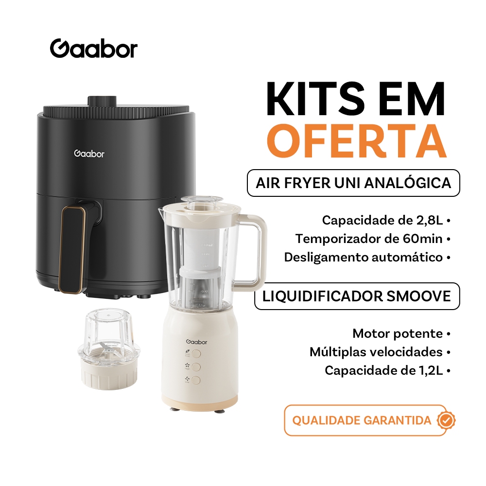 [Venda em conjunto]Gaabor Fritadeira Air Fryer 2,8L 800W 360° Ar Quente + Eletrodomésticos de cozinha