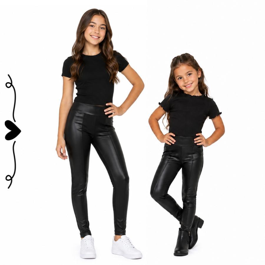 Legging Peluciada Infantil e Juvenil com detalhe em Cirrê - Calça Leg Montaria Suplex Peluciado Menina