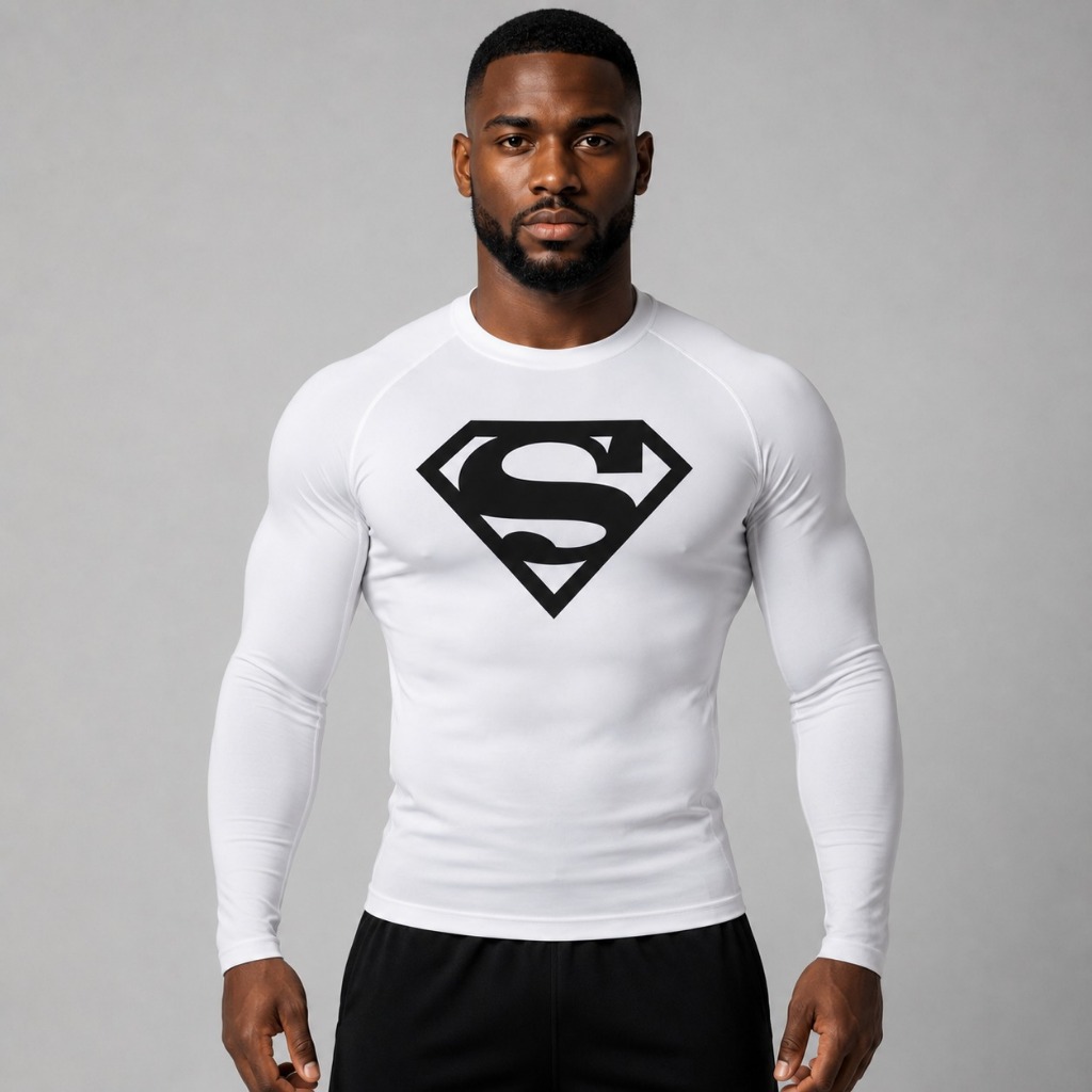 Camisa Compressão Herói Manga Longa Masculina Academia Treino Corrida Crossfit Fitness Poliéster