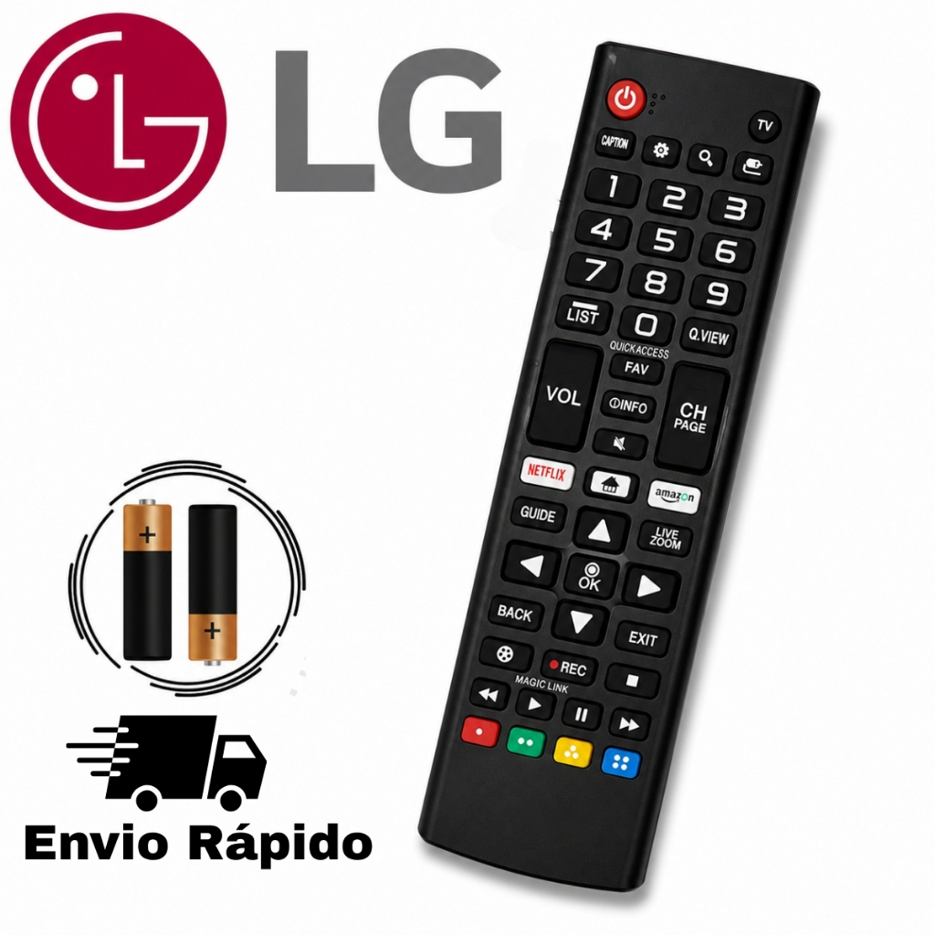 Controle Remoto LG Smart Tv LCD LED OLED 3D 4K com Netflix e