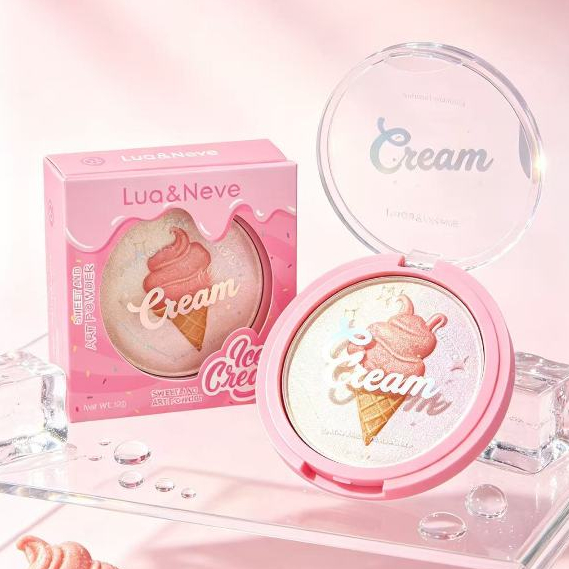 Blush e iluminador Pó Compacto infantil de Sorvete LUA & NEVE - LN16009