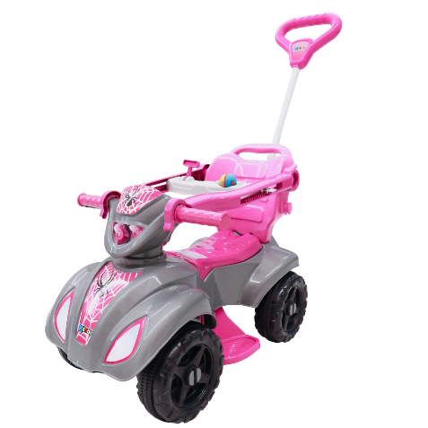 Carrinho de Passeio Quadriciclo Infantil Zociella Motoquinha Baby Aranhã Com Pedal e Empurrador