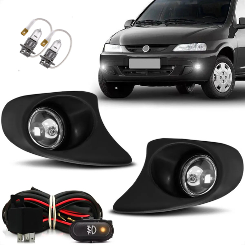 Kit Farol Milha Auxiliar Celta 2000 2001 2002 2003 04 05 06 Botão Md Original + Lâmpada Halogena
