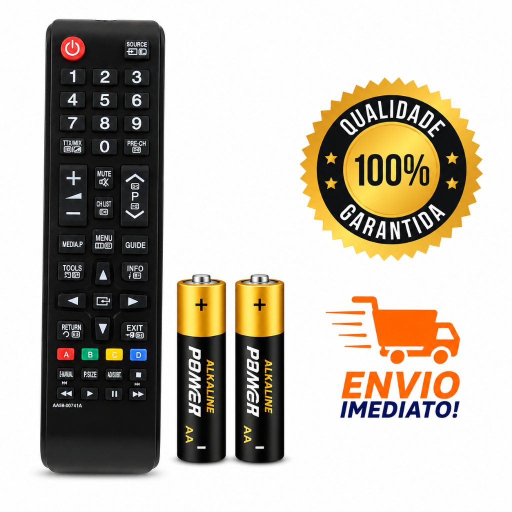 Controle Remoto para Samsung LED LCD Smart TV Compatível 2 Pilhas Inclusas Alta Qualidade