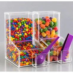 Potes em acrílico para complementos de açaí 12 unidades detalhe roxo