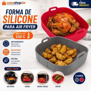 Forma de Silicone Para Air Fryer Clink 5L Não Gruda Fácil de Lavar Resiste até 230°C
