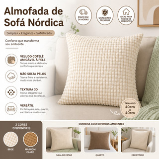 Almofada Puff Moderna Pronta Entrega Capa Texturizada Macia Para Sofá Sala Quarto Decoração Casa Estilo Minimalista