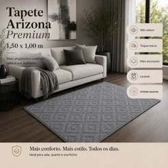 Tapete Sala 1,00x1,50 Geométrico Alto Relevo Premium Macio Antiderrapante Quarto Escritório