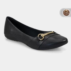 Sapatilha Feminina Bottero Couro Com Ornamento Calce Facill Forro Acolchoado 378510