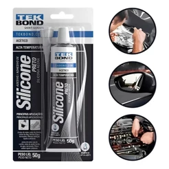 Cola Silicone Alta Temperatura Preto Tekbond 50g