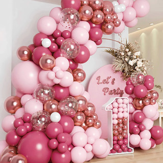 Balão Para Festas Kit 145peças Balões 5" 10" 18"Rosa bebê e magenta e Aniversários mm-qq14