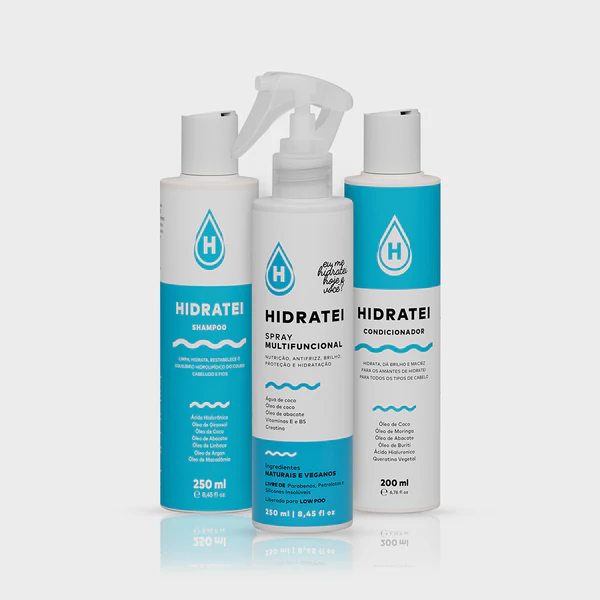 Kit Hidratação Hidratei Shampoo Condicionador e Spray Multifuncional